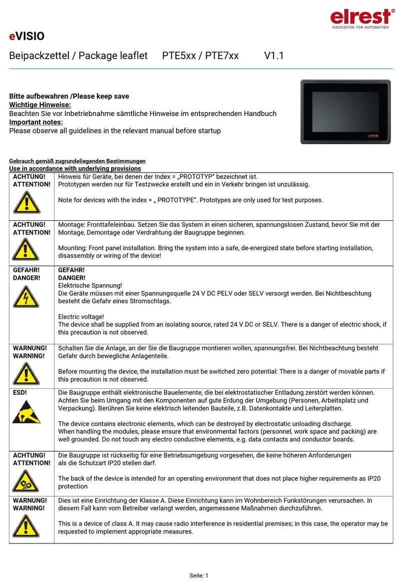 elrest eVISIO PTE715 Manual