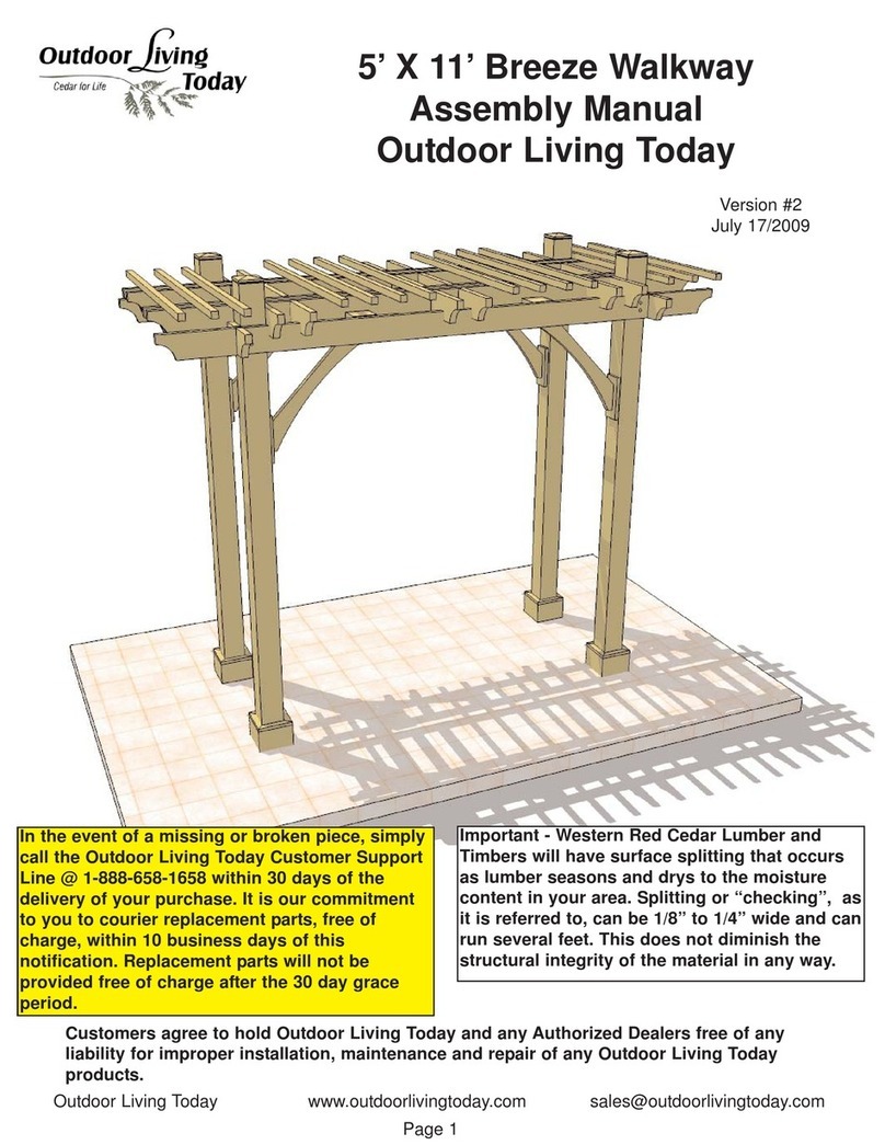 Outdoor living today 5' X 11' Breeze Walkway Assembly manual