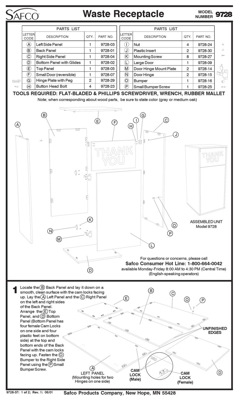Safco 9728 User manual