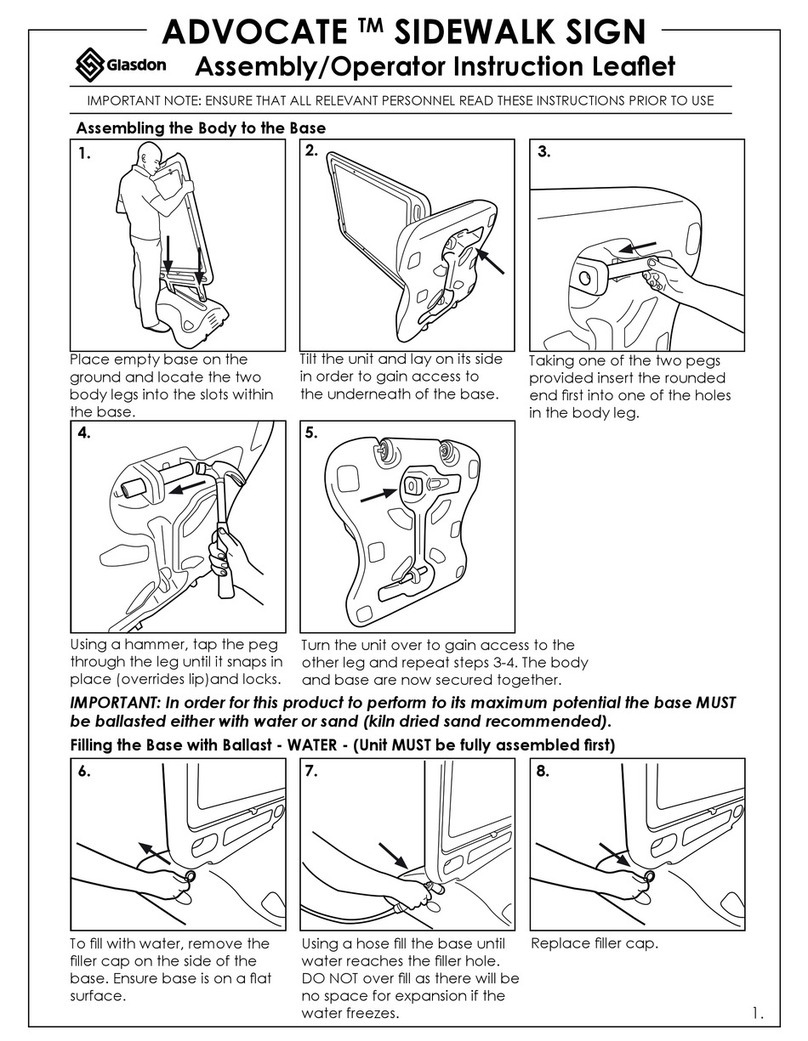 Glasdon ADVOCATE SIDEWALK SIGN quick start guide
