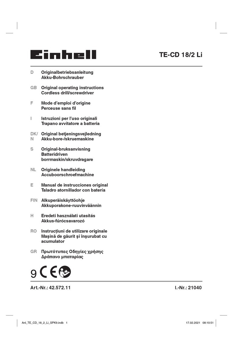 EINHELL TE-CD 18/2 Li User manual