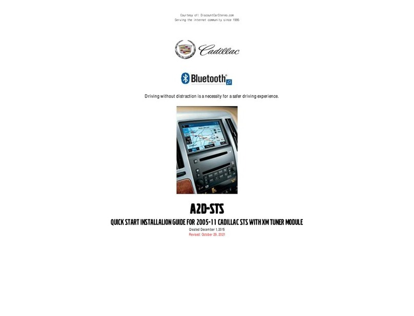 Cadillac A2D-STS QUICK START INSTALLALION GUIDE