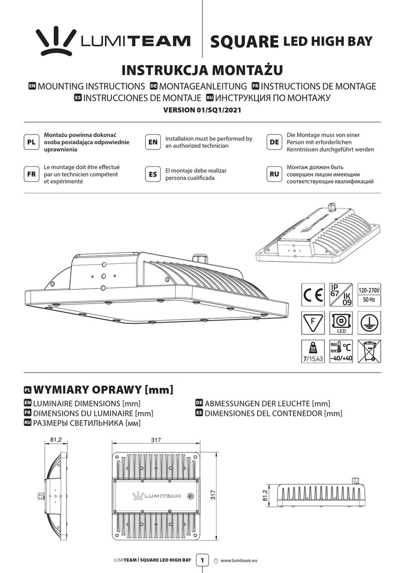 LUMI TEAM SQUARE LED HIGH BAY Mounting instructions