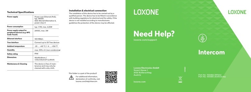 LOXONE 100484 quick start guide