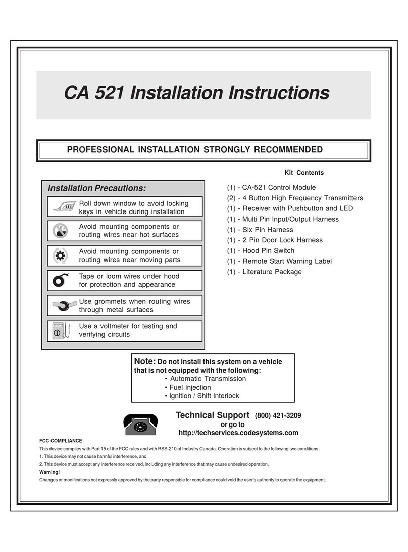Code Alarm CA 521 User manual