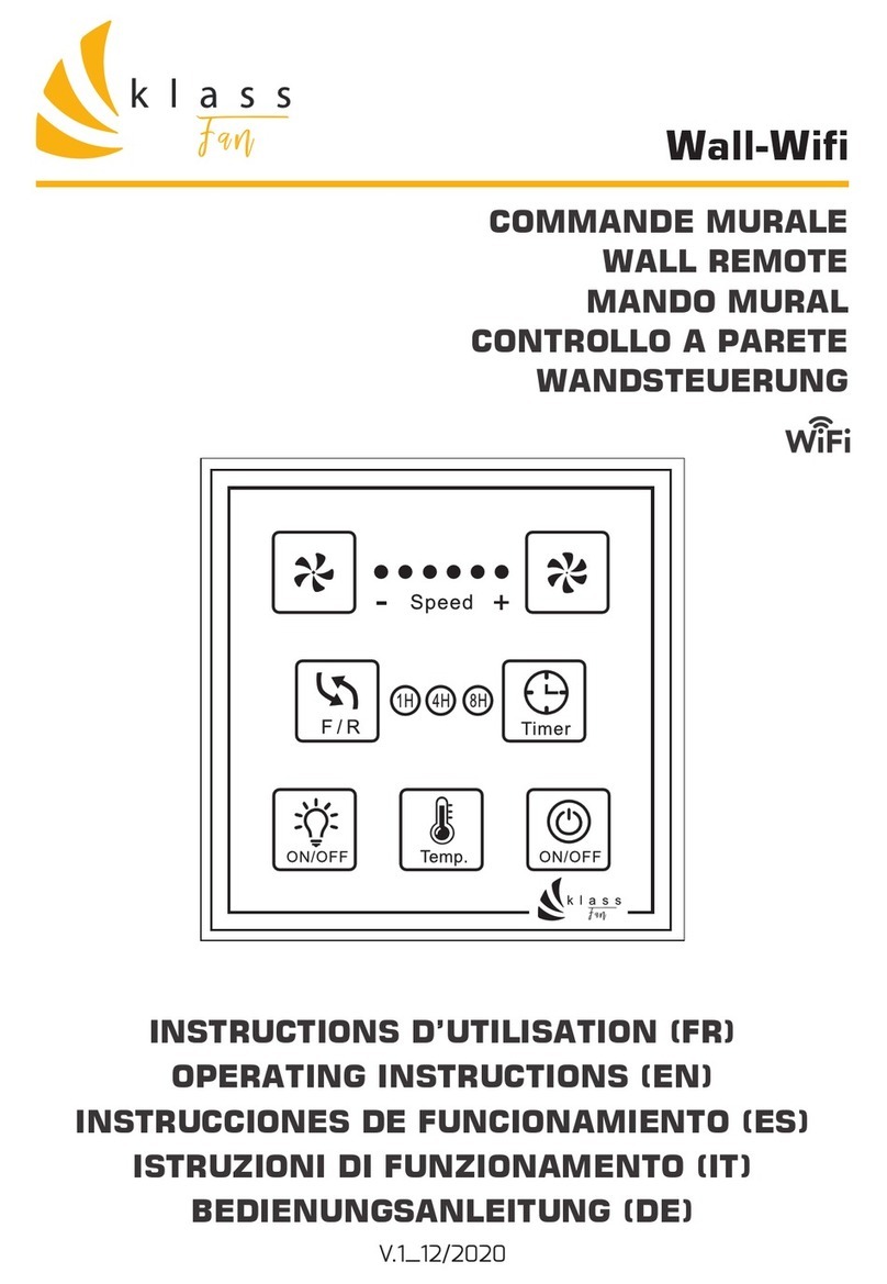 KLASS Fan Wall-Wifi operating instructions