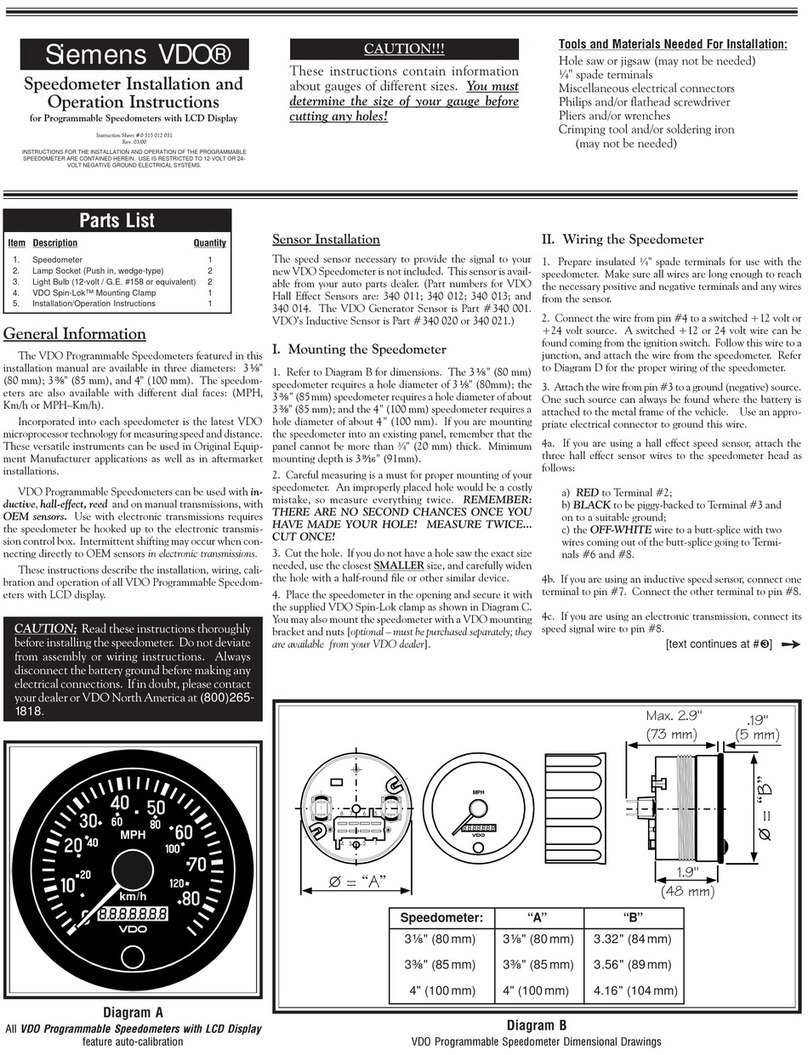 Siemens VDO Operation instructions