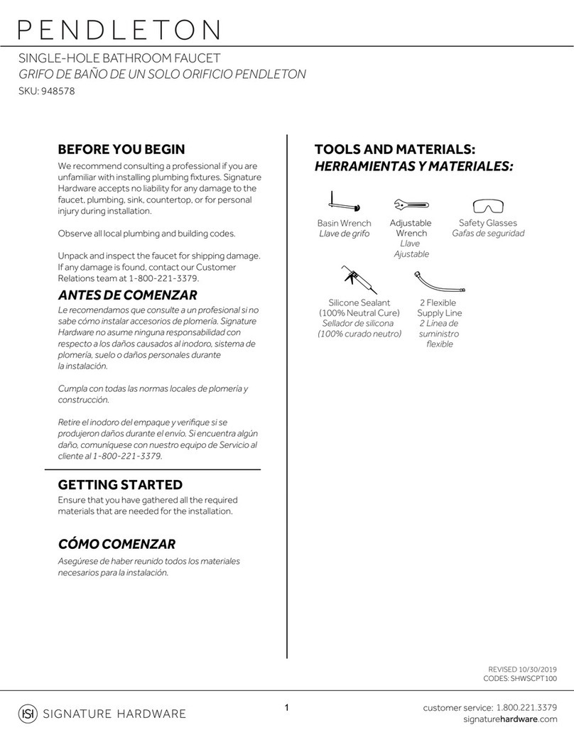 Signature Hardware PENDLETON 948578 quick start guide