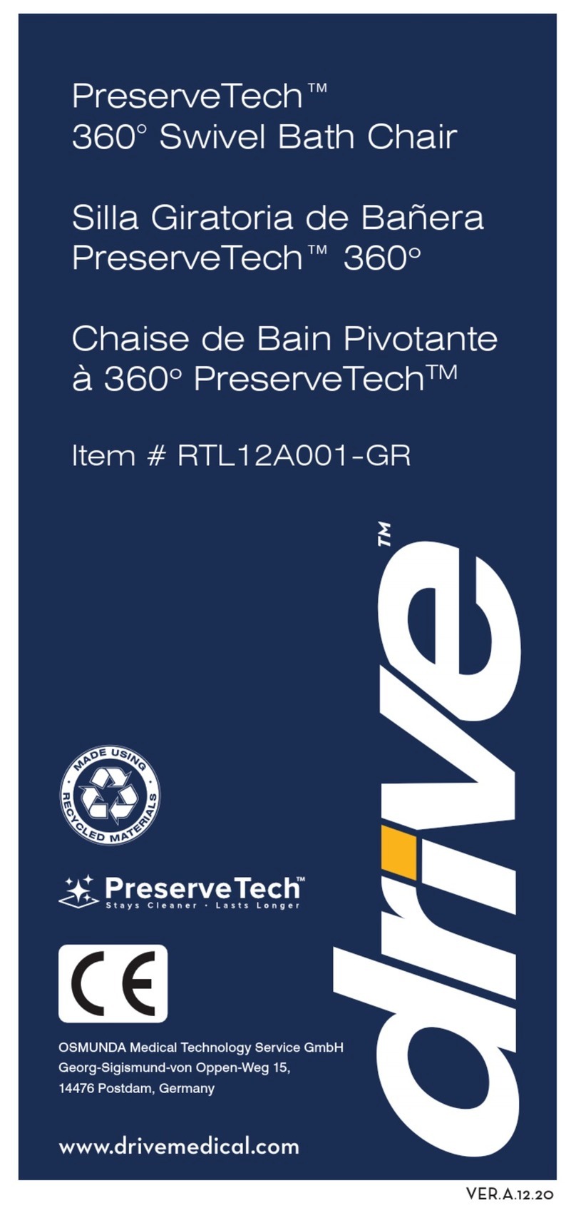 Drive PreserveTech RTL12A001-GR User manual