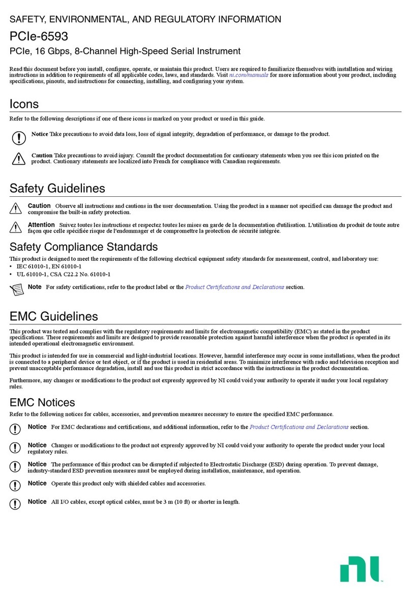 NI PCIe-6593 SAFETY, ENVIRONMENTAL, AND REGULATORY INFORMATION NI PCIe-6593 SAFETY, ENVIRONMENTAL, AND REGULATORY INFORMATION