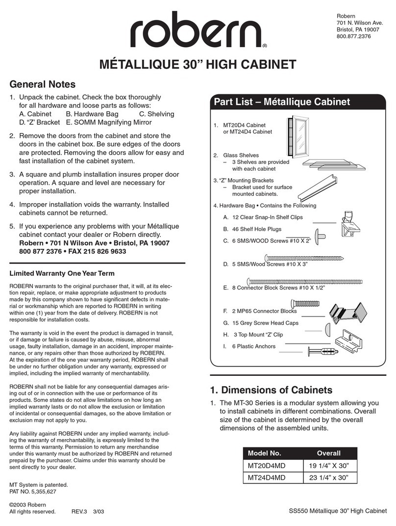 Robern MT20D4MD User manual Robern MT20D4MD User manual