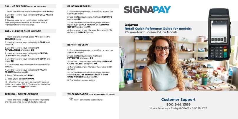 SignaPay Dejavoo Z8 User manual
