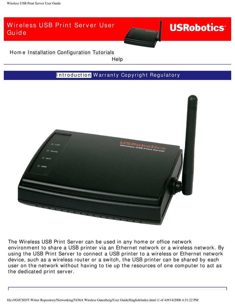 US Robotics Wireless USB Print Server user guide