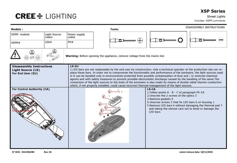 CREE LIGHTING XSP Series Installation instructions