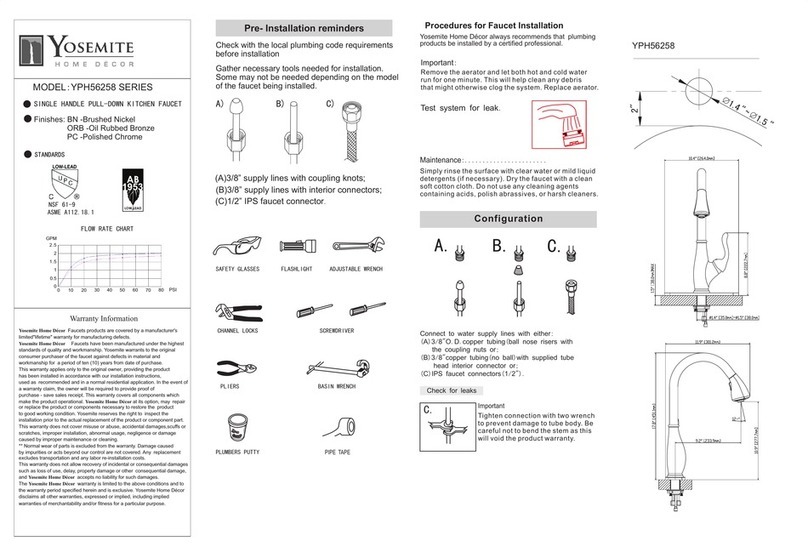 Yosemite Home Decor YPH56258 Series User manual