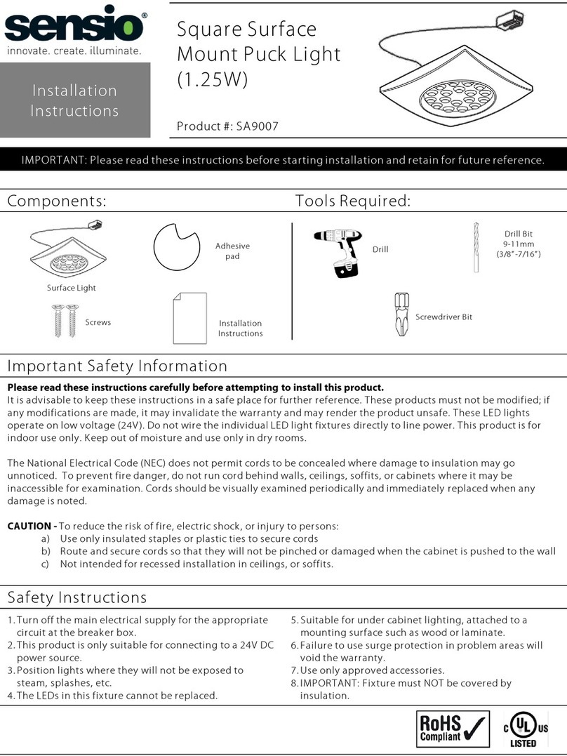 Sensio SA9007 installation instructions Sensio SA9007 installation instructions