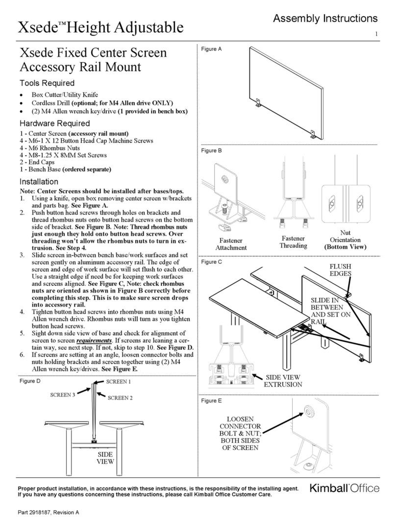Kimball Office Xsede Height Adjustable instruction manual Kimball Office Xsede Height Adjustable instruction manual