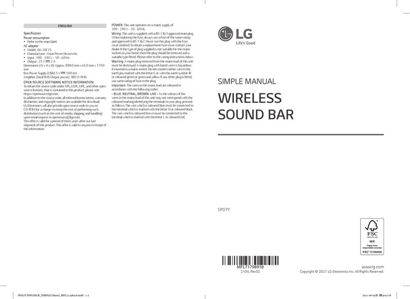LG SPD7Y Specification sheet