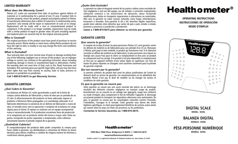 Health O Meter 845KL User manual