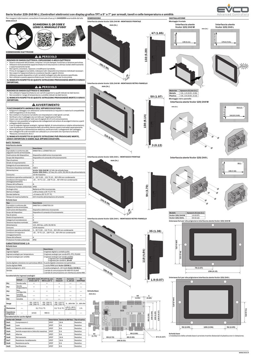 Evco Vcolor 229 M Series User manual