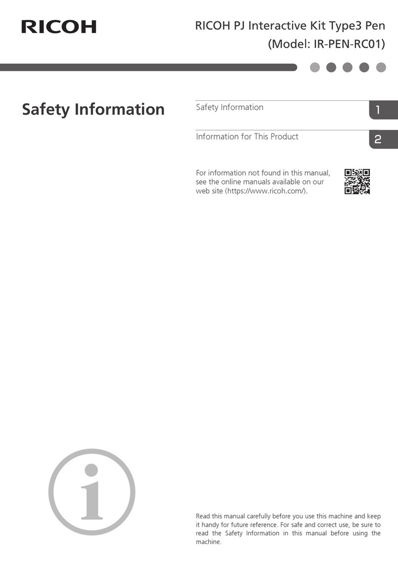 Ricoh PJ Interactive Kit Type3 Safety information