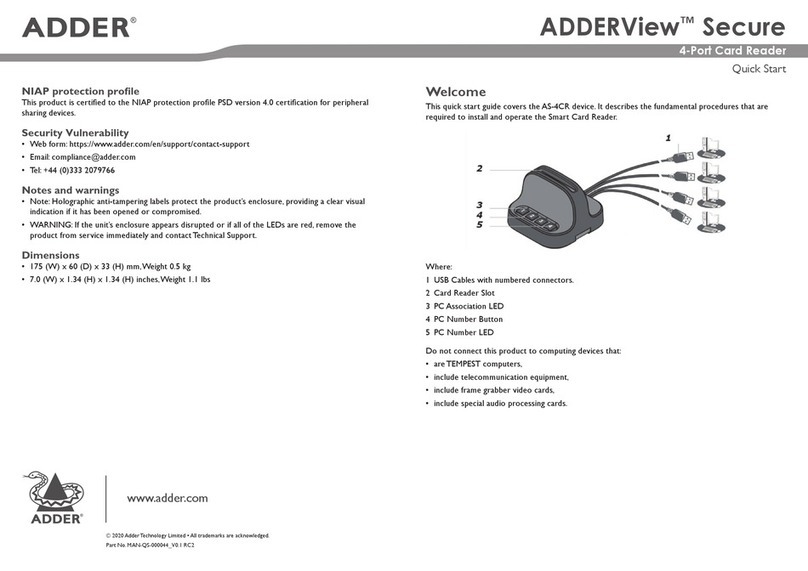 ADDER ADDERView Secure AS-4CR quick start