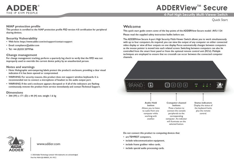 ADDER ADDERView Secure AVS-1124 quick start