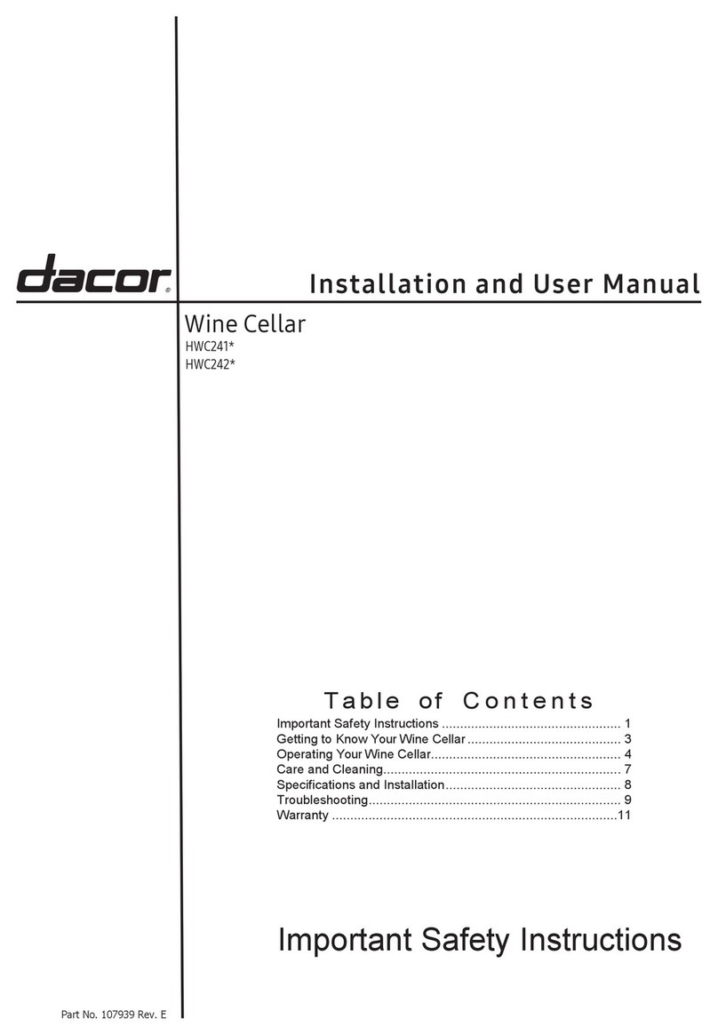 Dacor HWC241 Series Installation and user manual