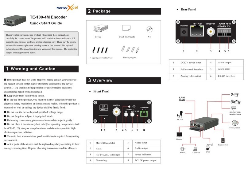 Nuvico Xcel TE-100-4M quick start guide Nuvico Xcel TE-100-4M quick start guide