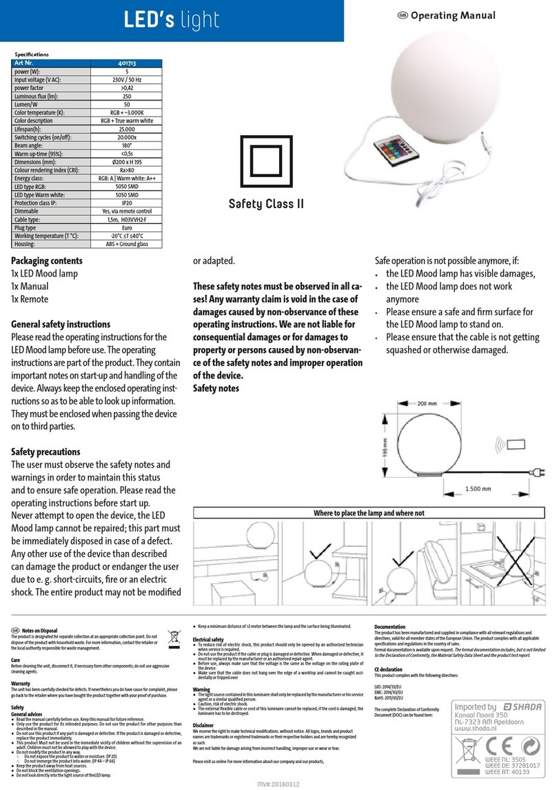 shada LED's light 401713 User manual