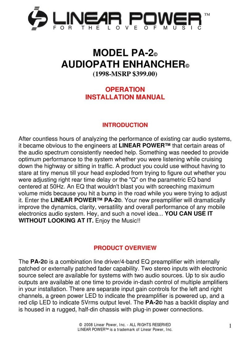 Linear Power PA-2 AudioPath Enhancer User manual