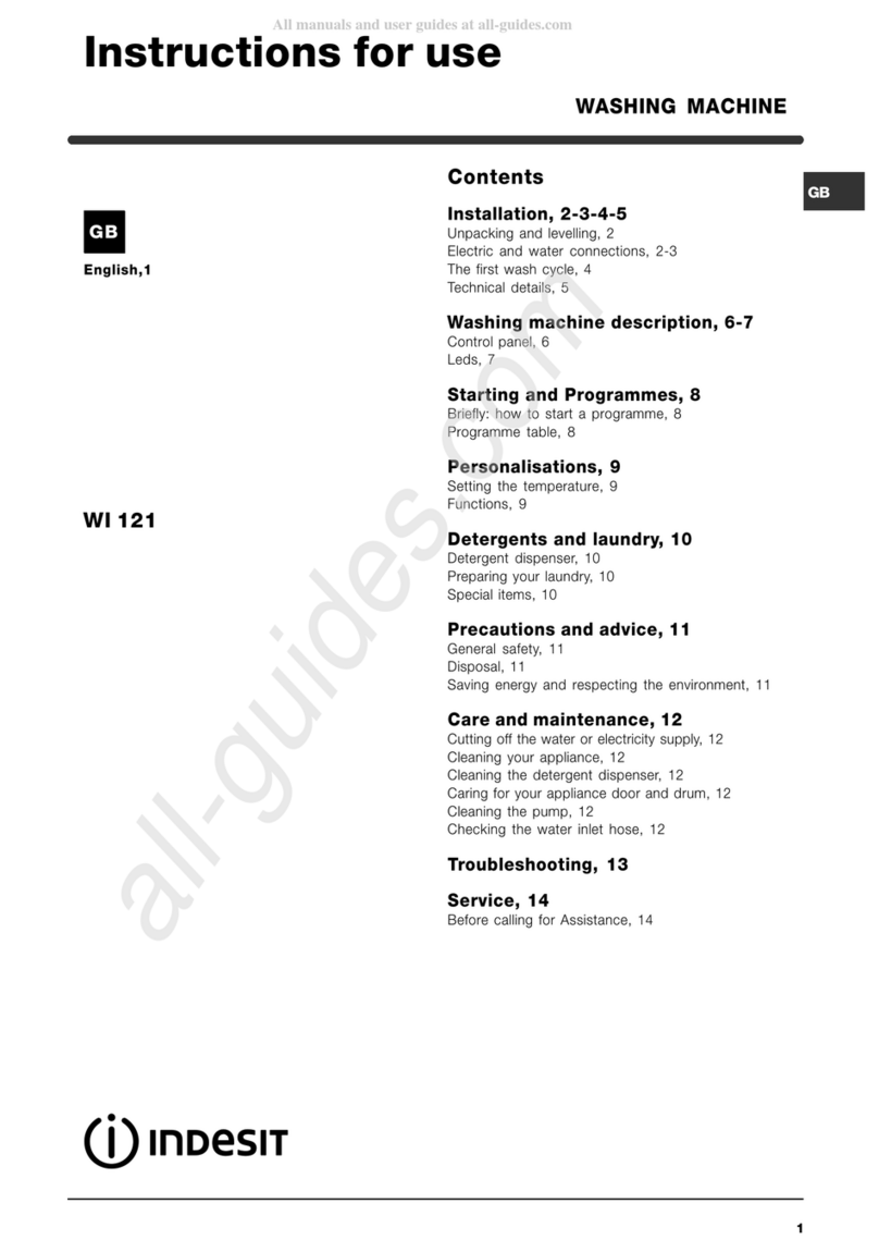 Indesit WI 121 Instructions for use