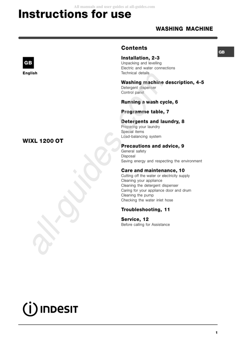 Indesit WIXL 1200 OT Instructions for use