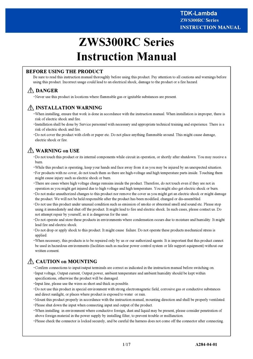TDK-Lambda ZWS300RC Series User manual