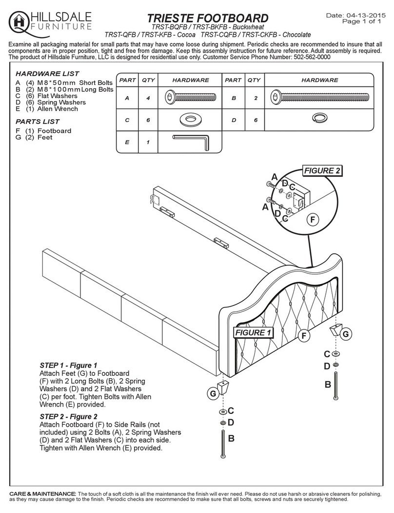 Hillsdale Furniture TRST-BQFB quick start guide Hillsdale Furniture TRST-BQFB quick start guide