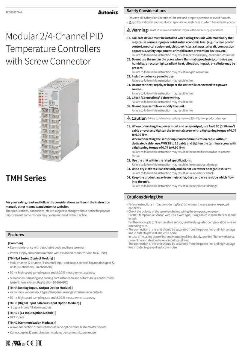 Autonics TMH Series quick start guide