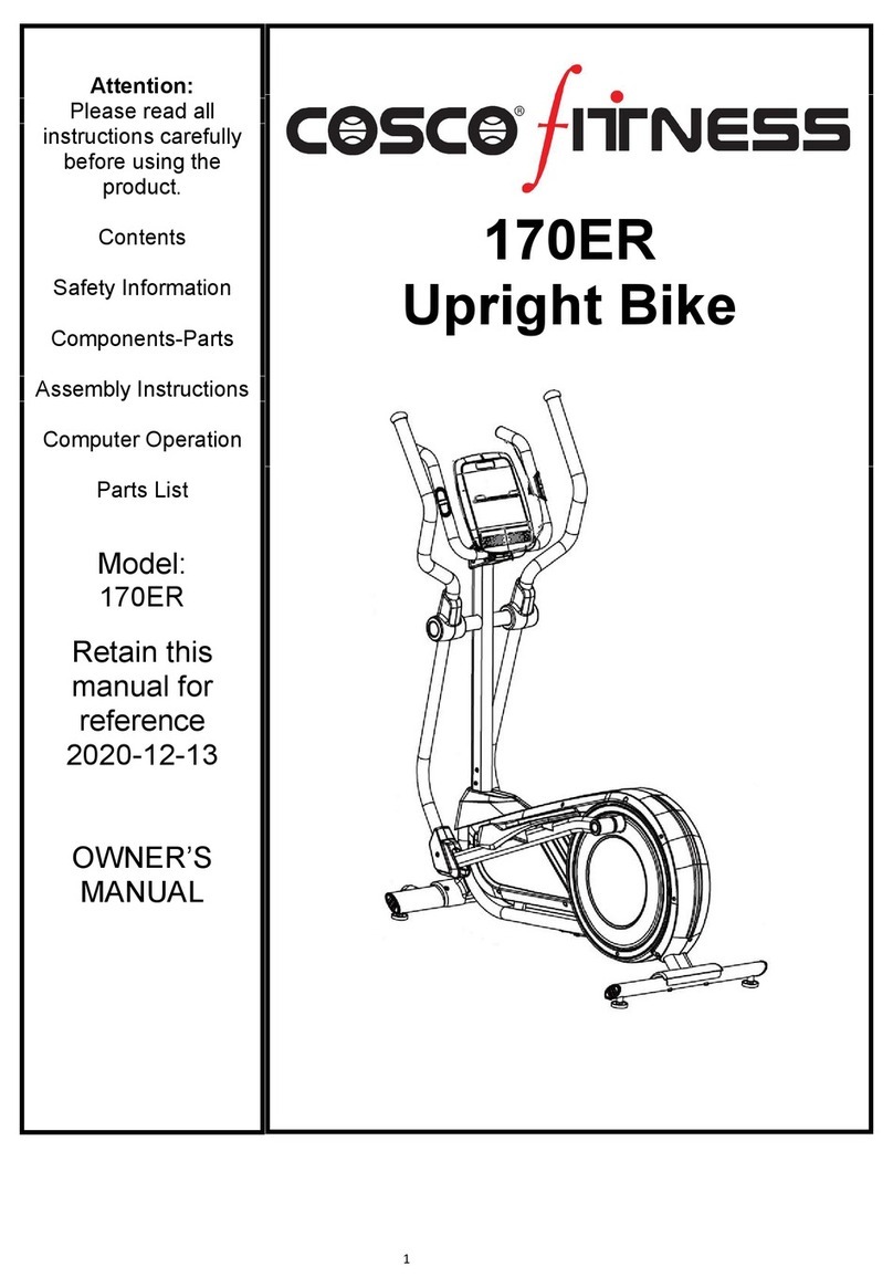 Cosco Fitness 170ER owner's manual