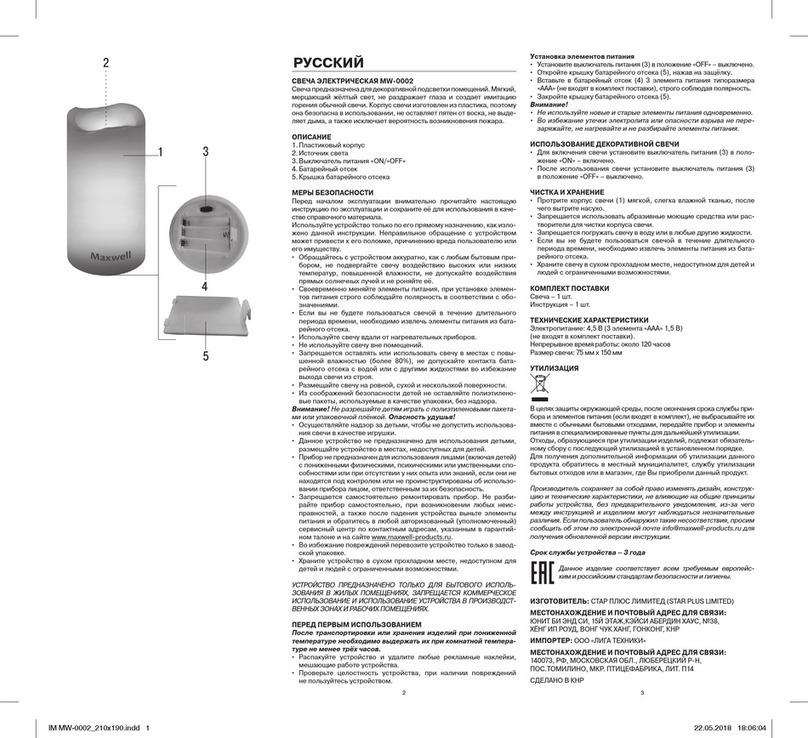Maxwell MW-0002 Manual instruction