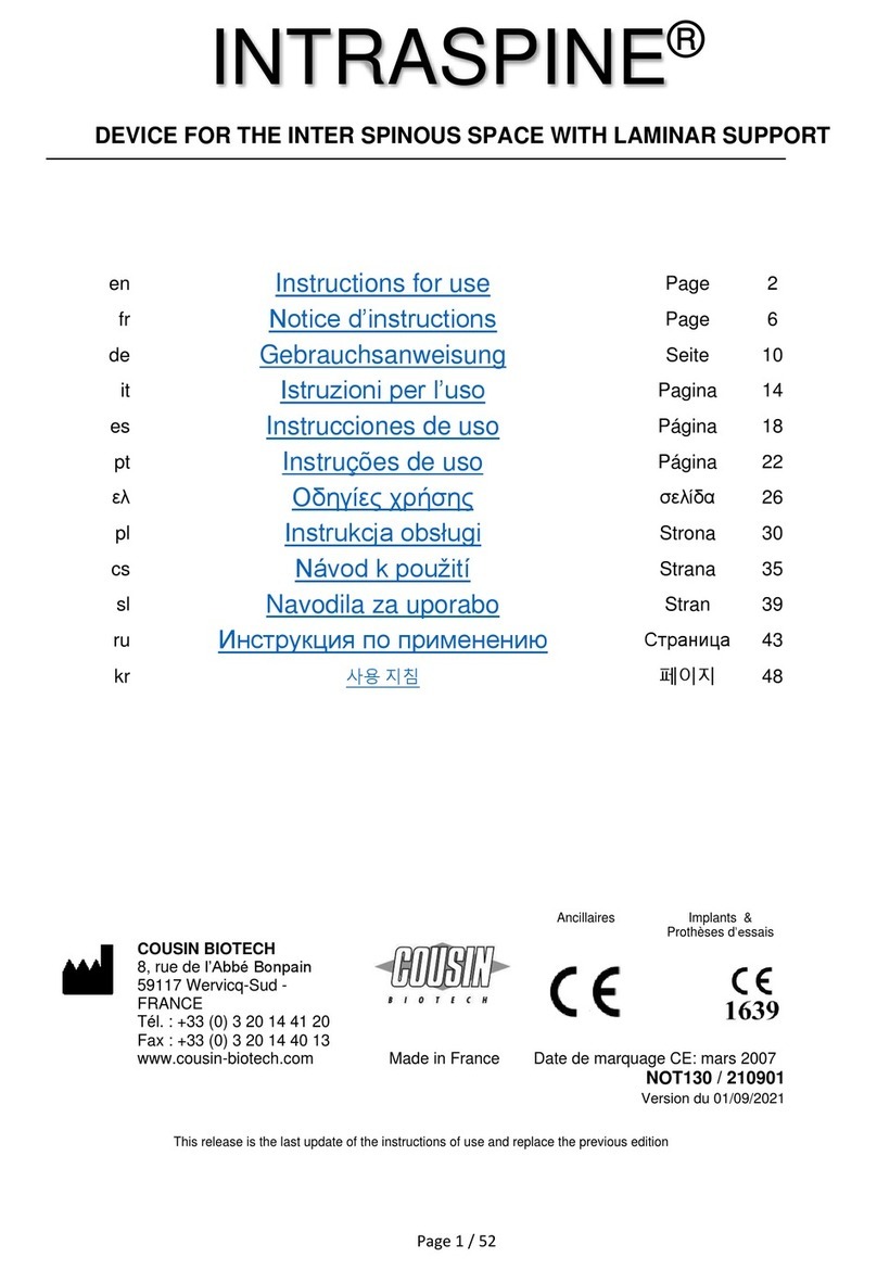 Cousin Biotech INTRASPINE Instructions for use