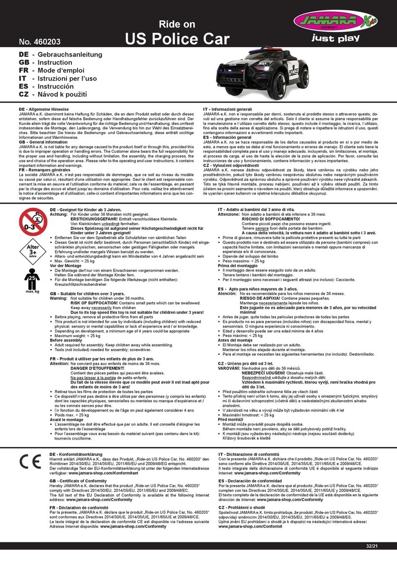 Jamara Ride on US Police Car Instruction