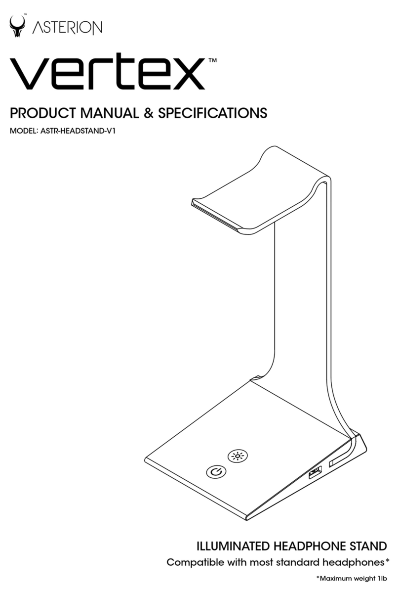 Asterion vertex ASTR-HEADSTAND-V1 product manual and specifications Asterion vertex ASTR-HEADSTAND-V1 product manual and specifications