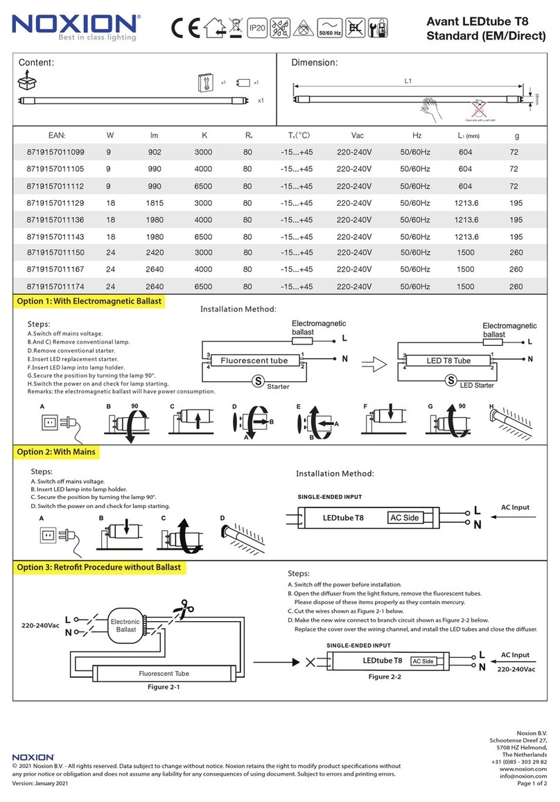 Noxion Avant LEDtube T8 Standard manual