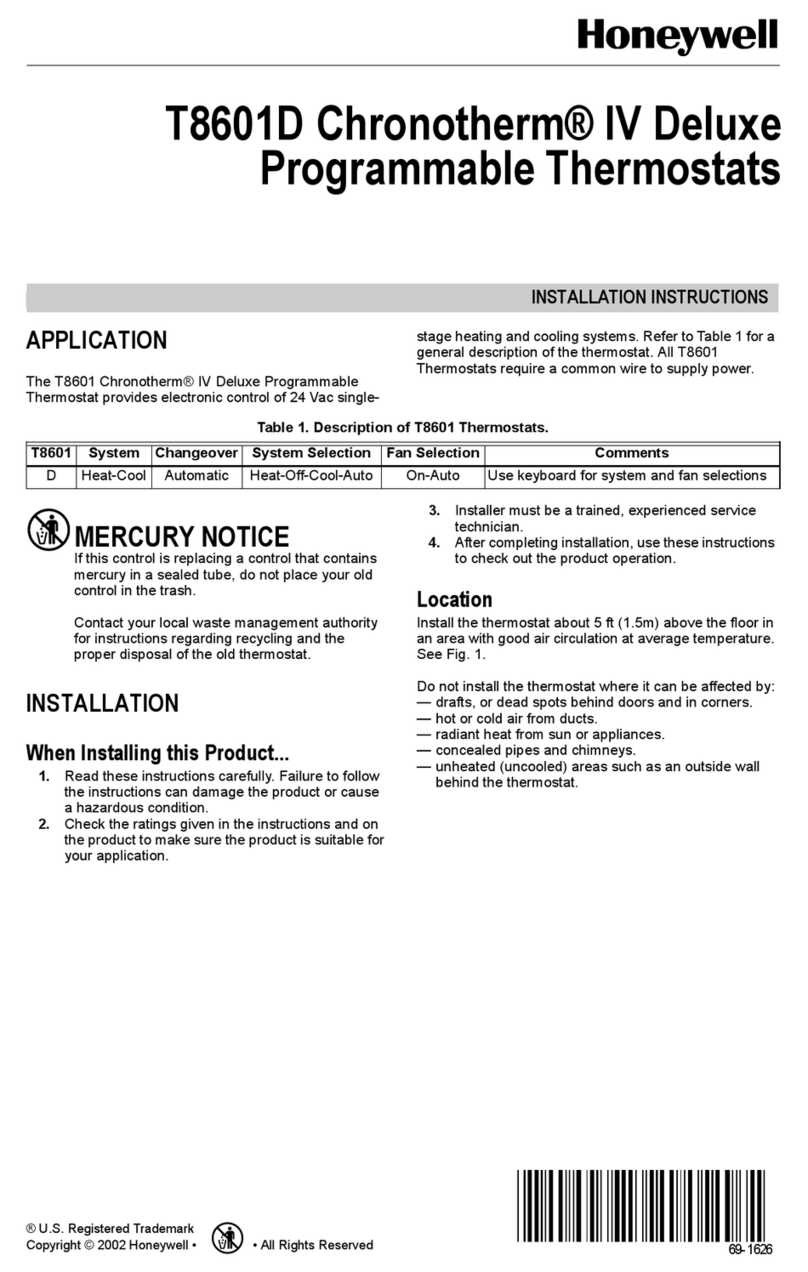 Honeywell T8601D User manual
