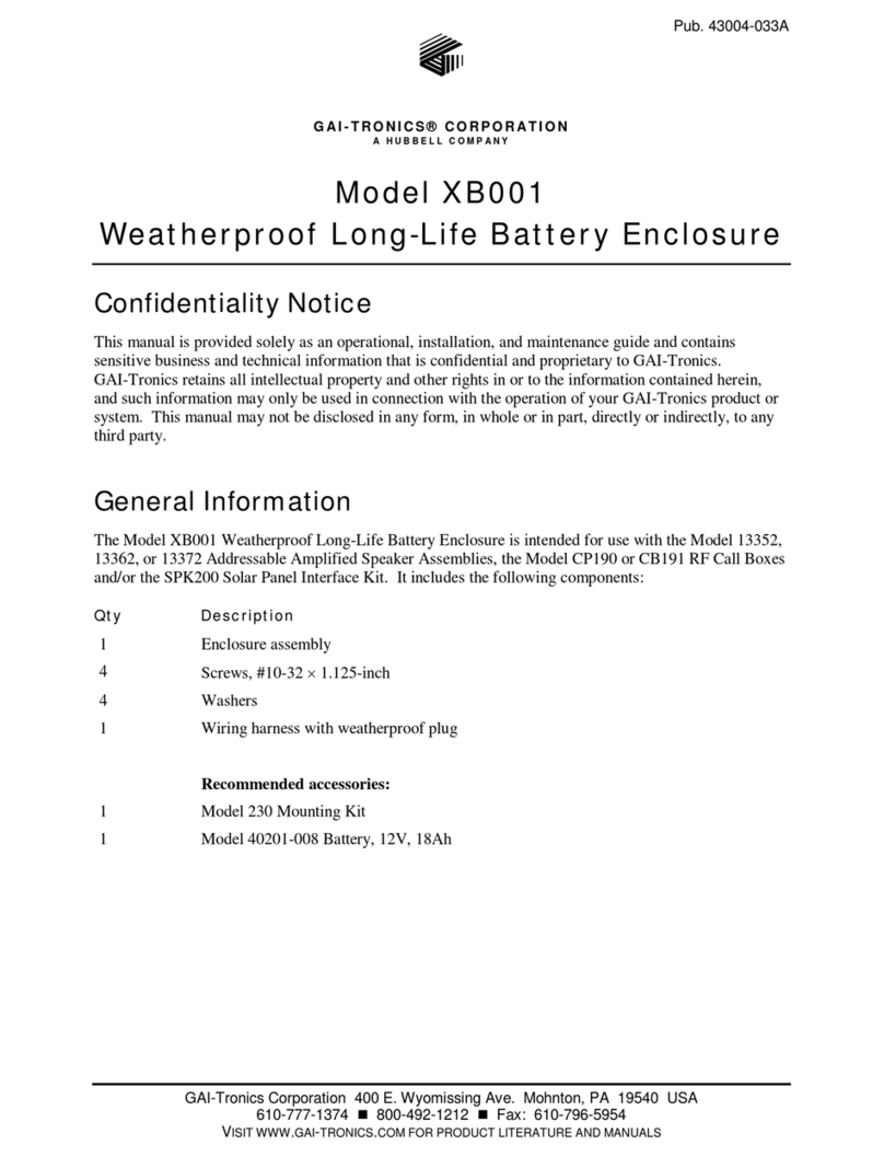 GAI-Tronics XB001 User manual