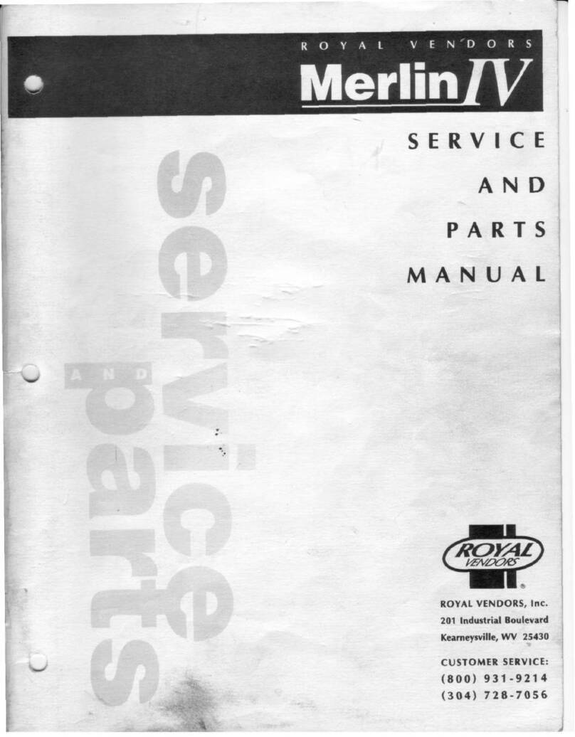 Royal Vendors Merlin IV Service and parts manual Royal Vendors Merlin IV Service and parts manual