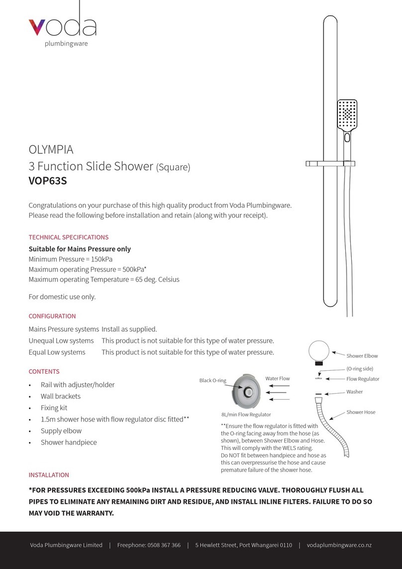 Voda Plumbingware OLYMPIA VOP63S quick start guide