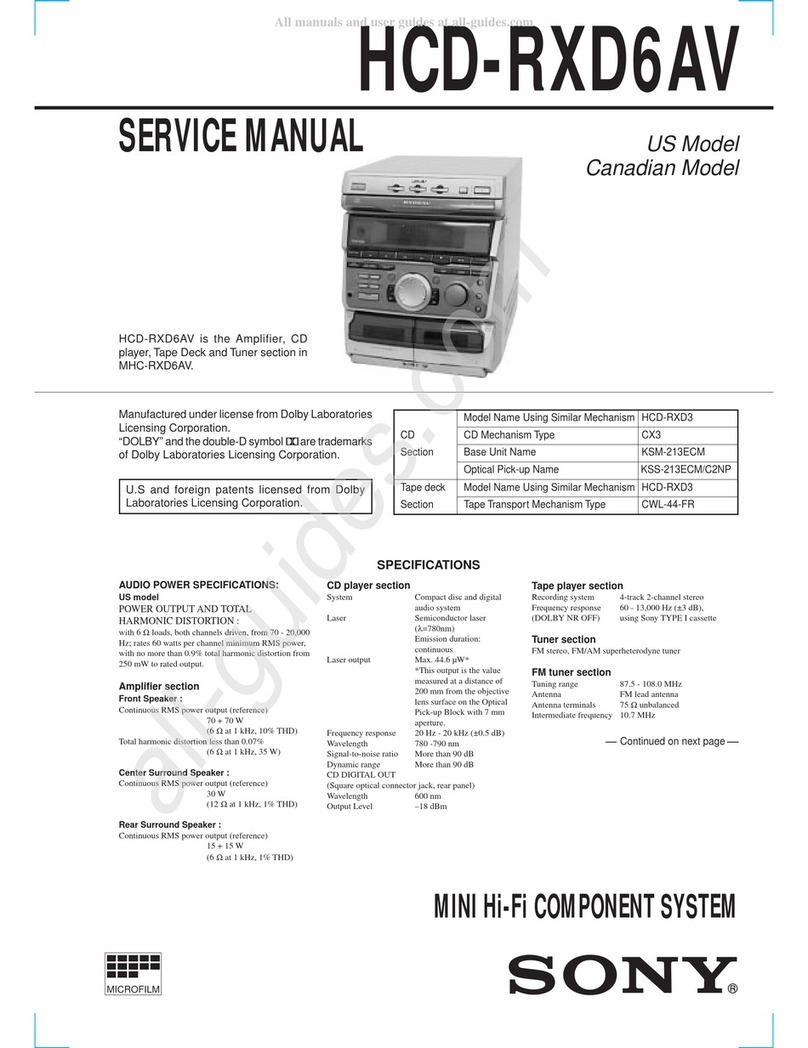 Sony HCD-RXD6AV User manual