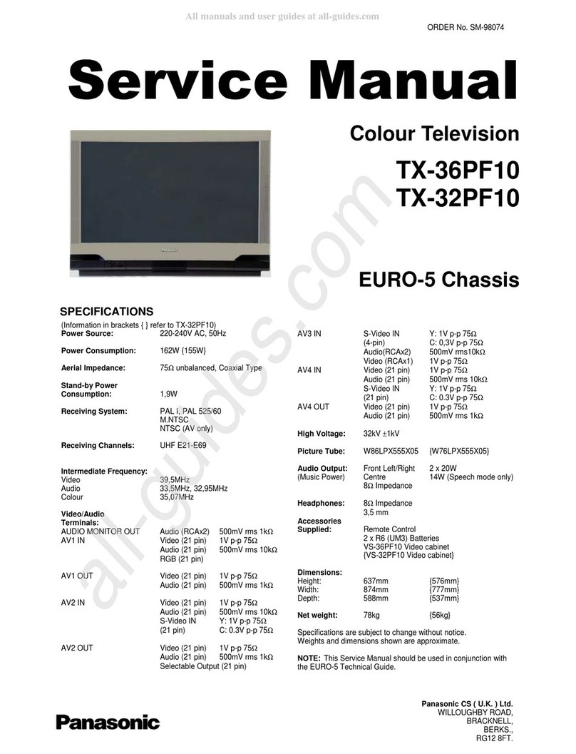 Panasonic TX-36PF10 User manual Panasonic TX-36PF10 User manual