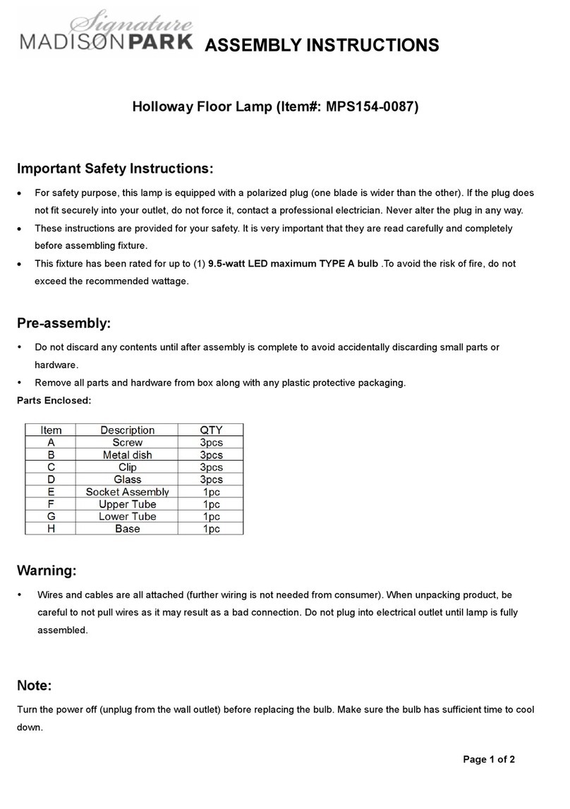 Madison Park MPS154-0087 Assembly instructions