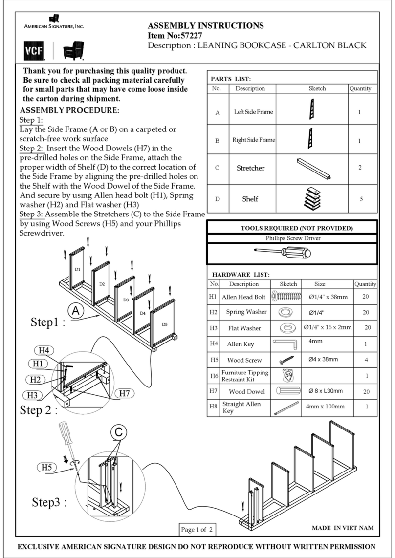 American Signature VCF 57227 User manual